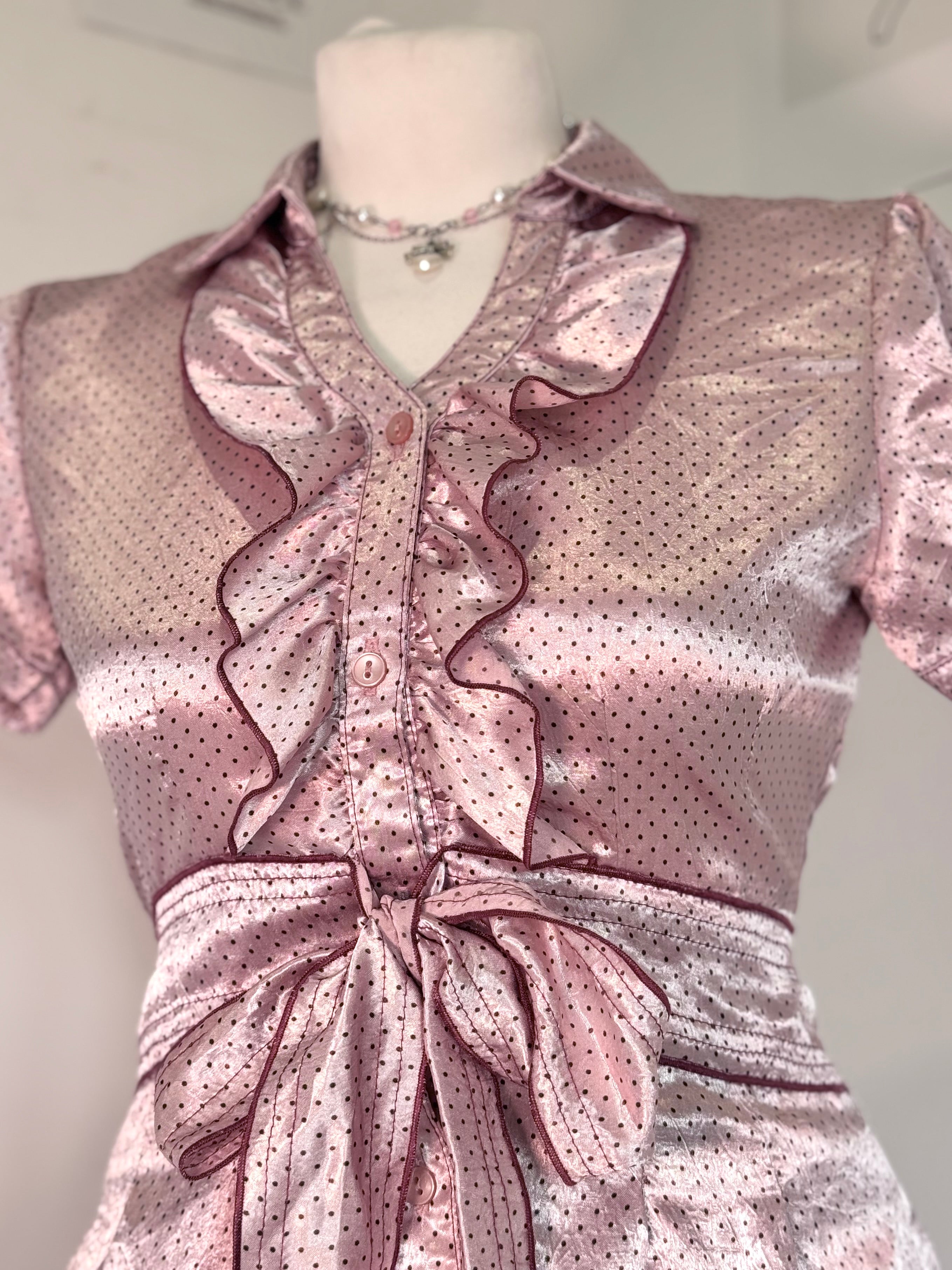 Pink polka dot set (shirt & bubble skirt)