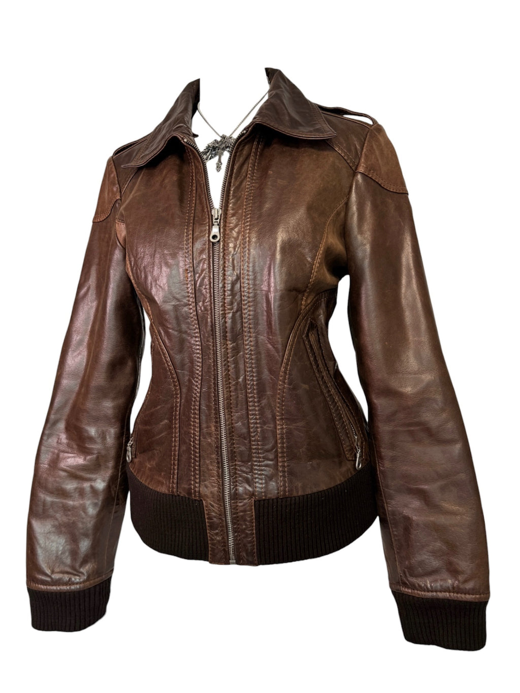 Dark Brown Real Leather Jacket