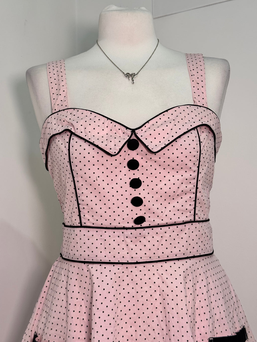 Hell Bunny Pink Polka Dot Rockabilly Dress