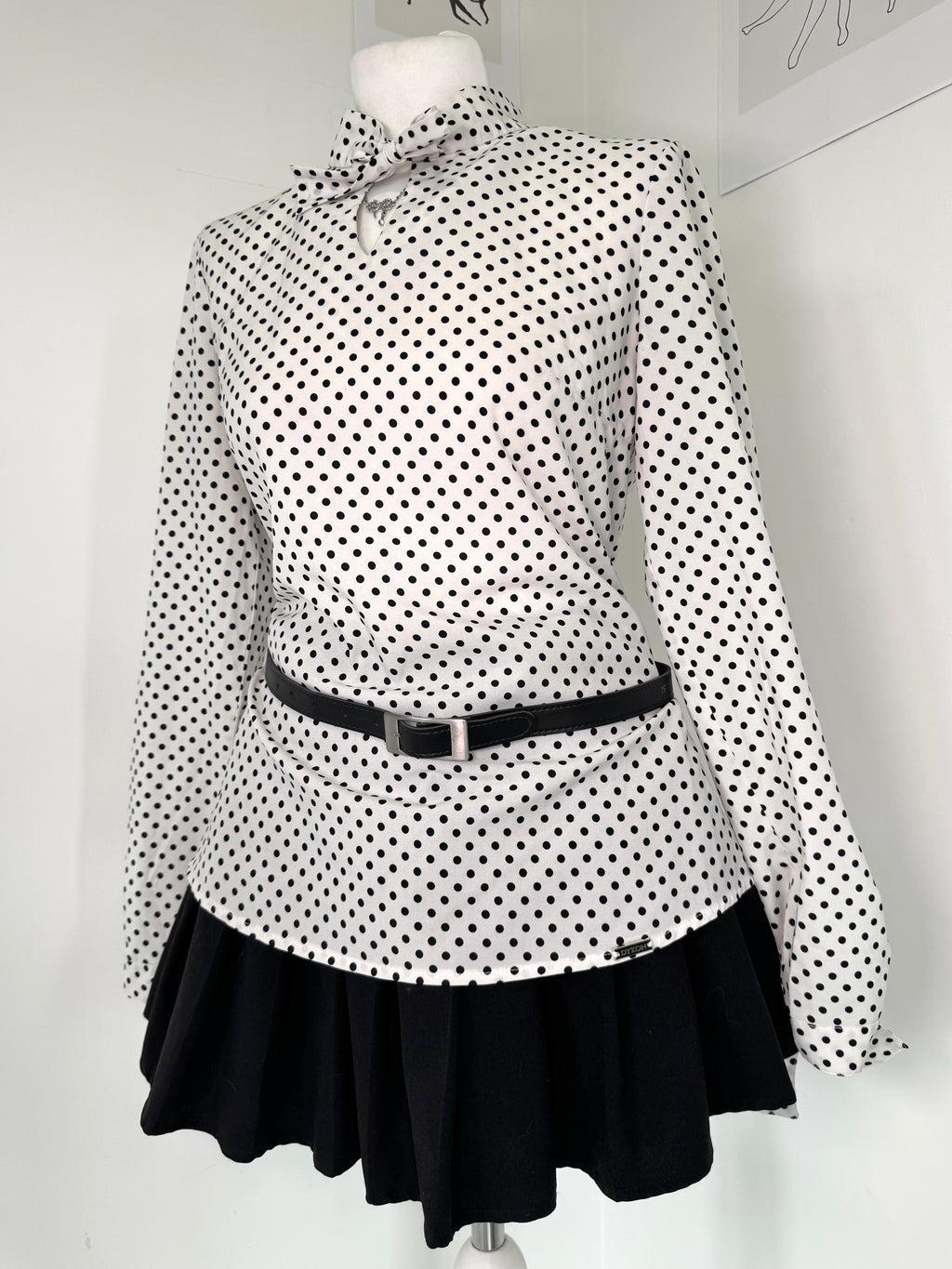 Vintage 60s preppy Polka dot elegant shirt