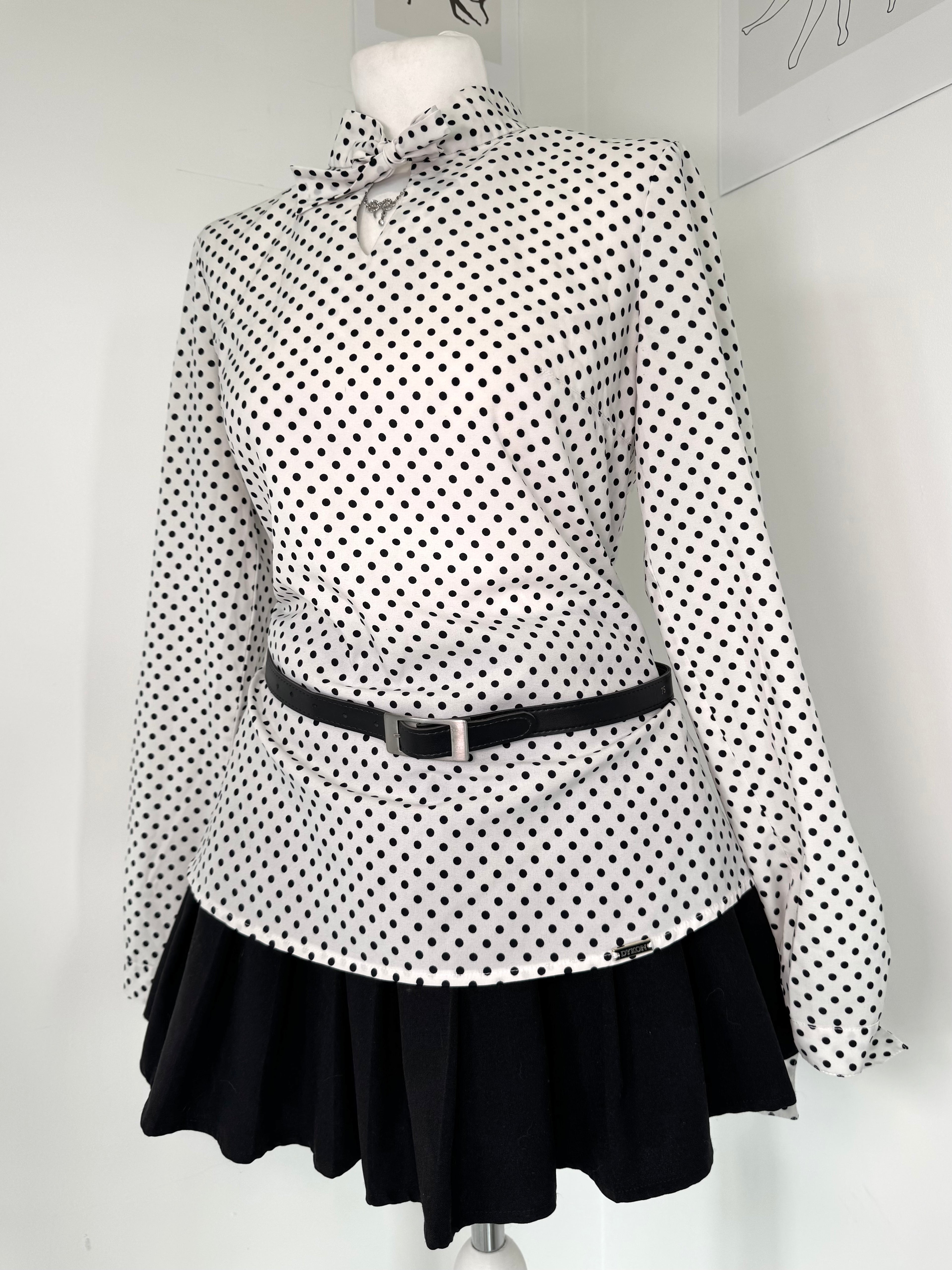 Vintage 60s preppy Polka dot elegant shirt