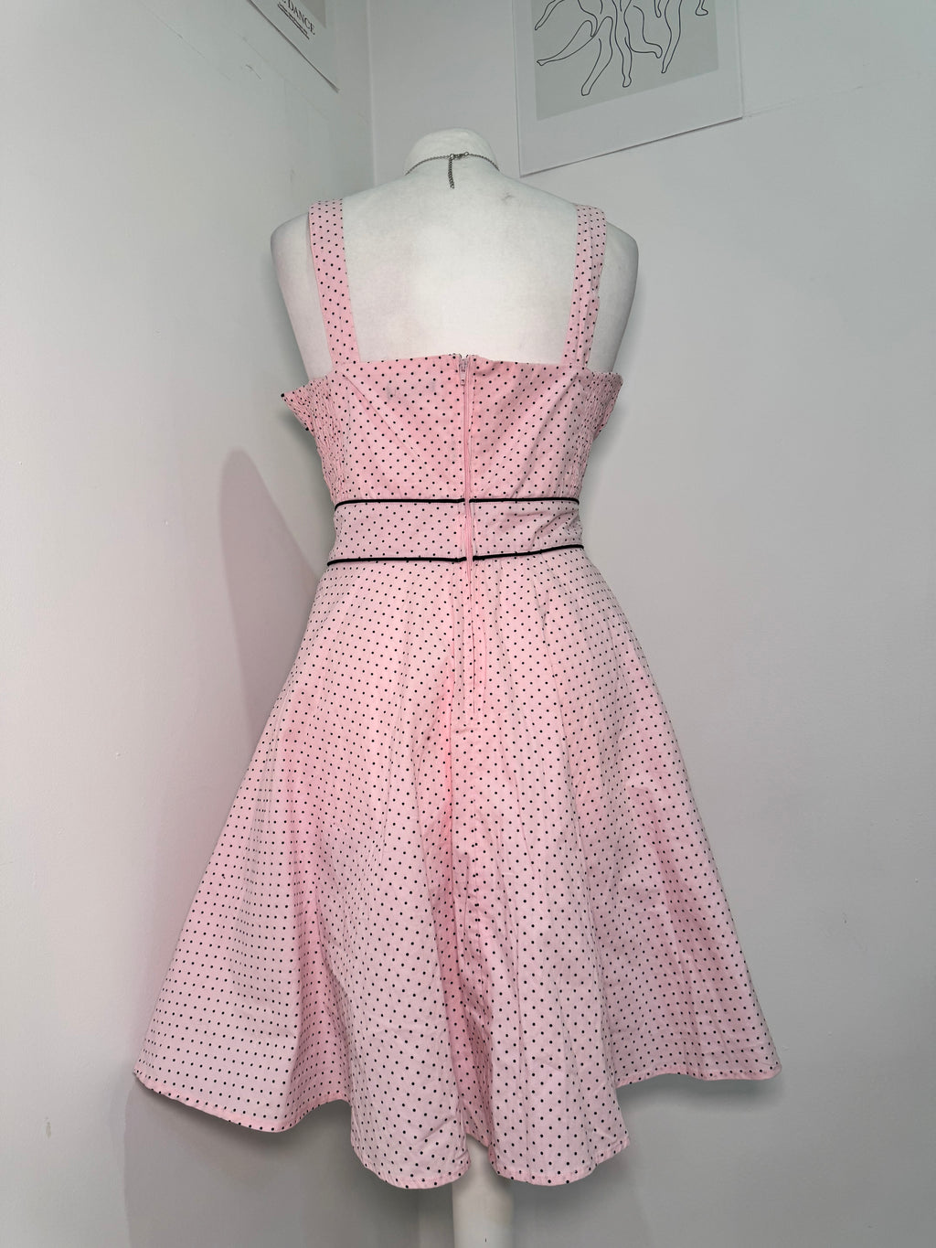 Hell Bunny Pink Polka Dot Rockabilly Dress