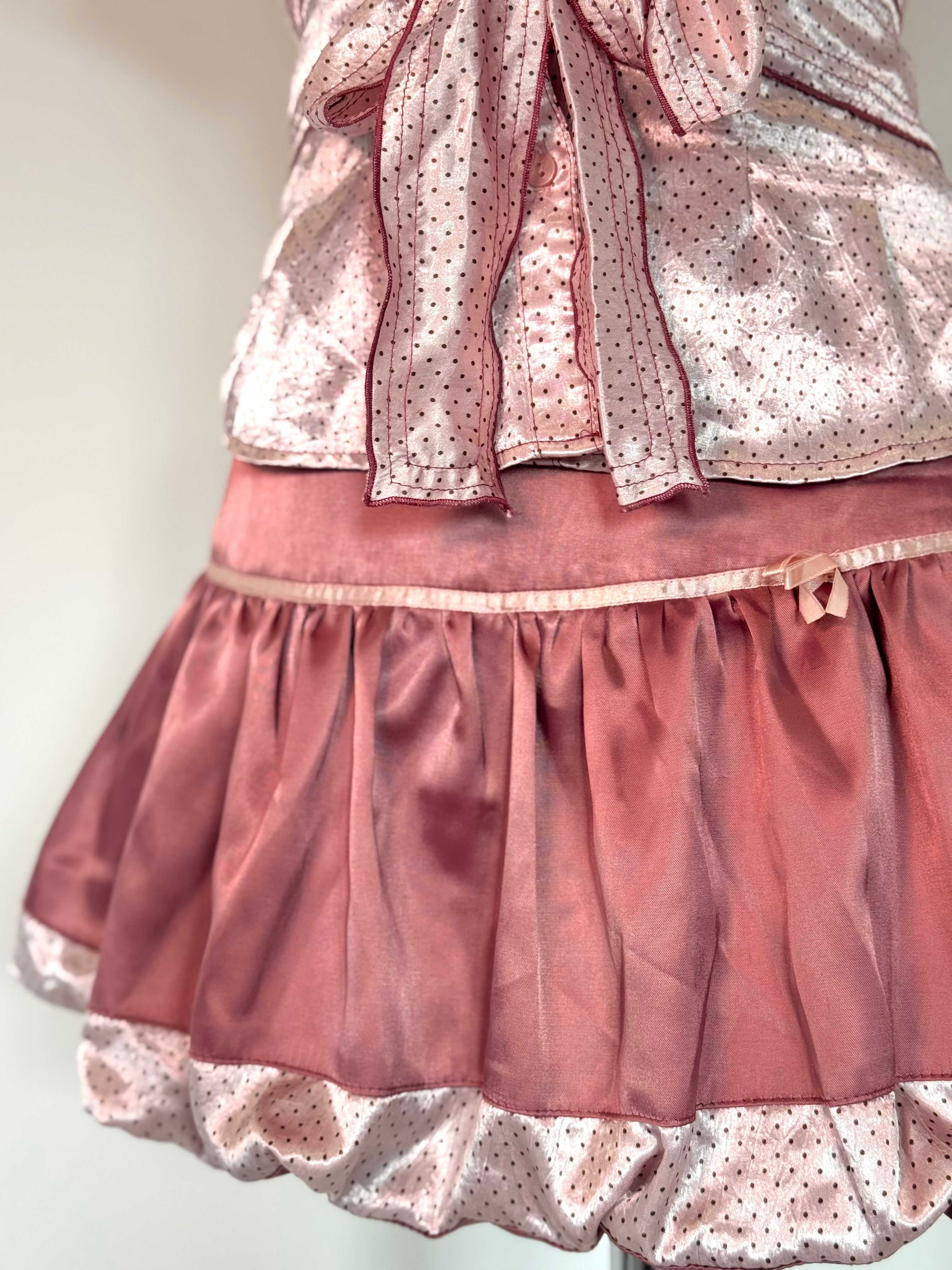 Pink polka dot set (shirt & bubble skirt)