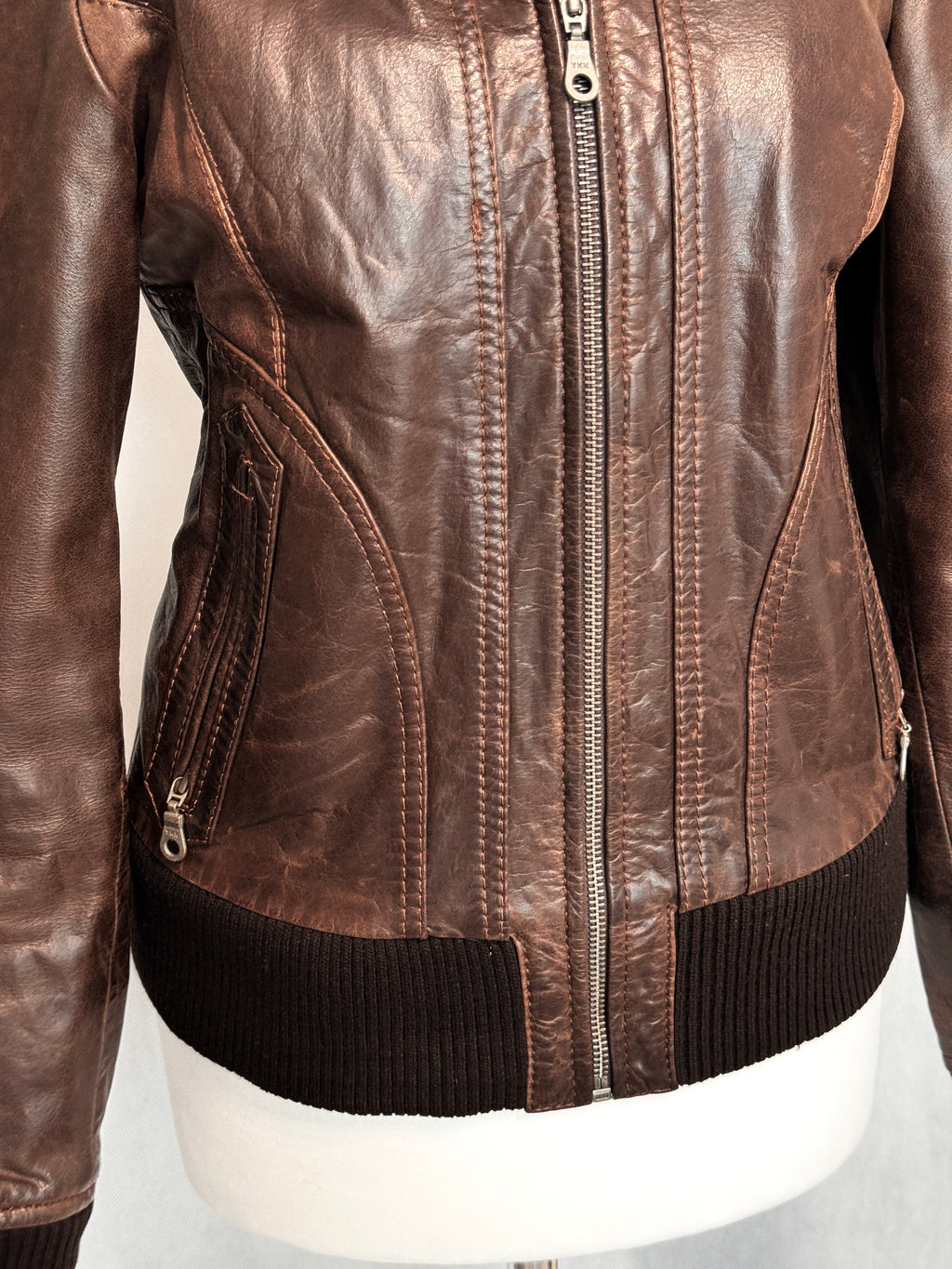 Dark Brown Real Leather Jacket