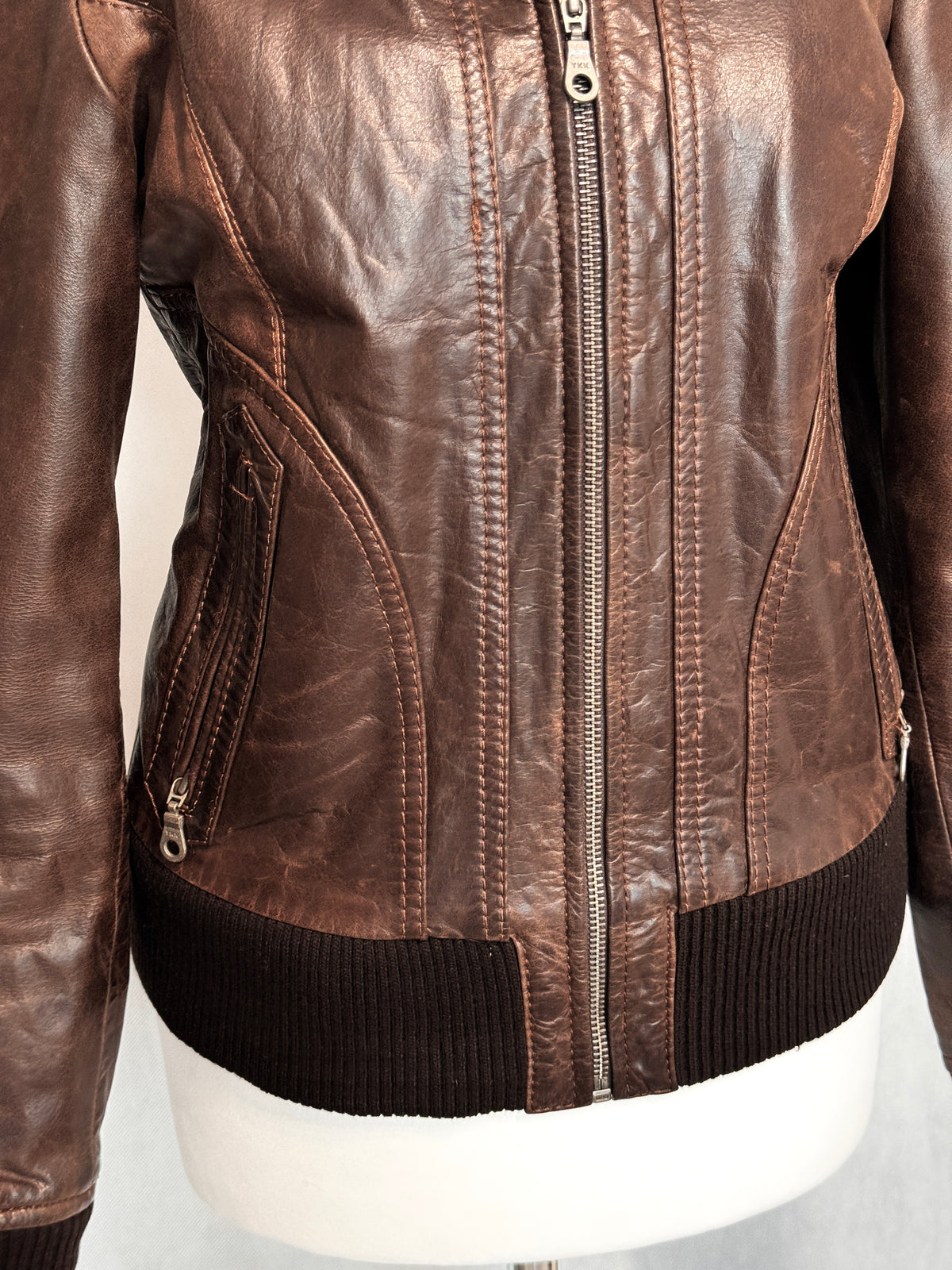 Dark Brown Real Leather Jacket