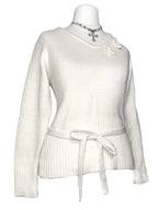 Cream Coquette Rosette Knit Sweater