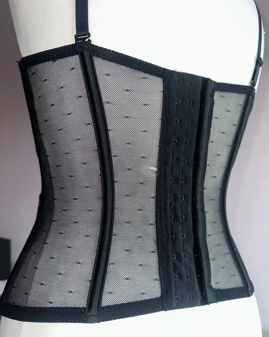 Dark lace corset top