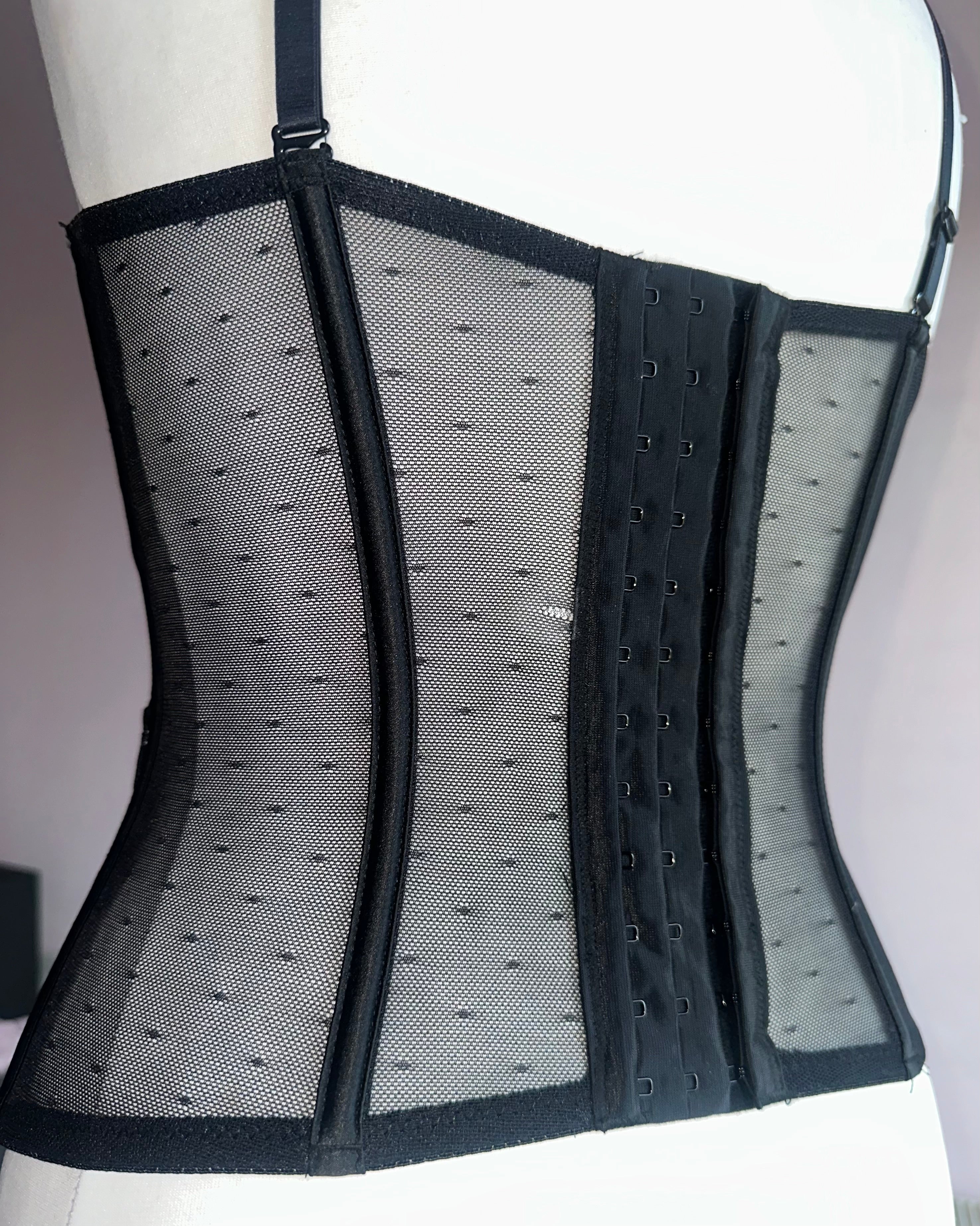 Dark lace corset top