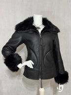 Midnight Faux-Fur Leather Jacket
