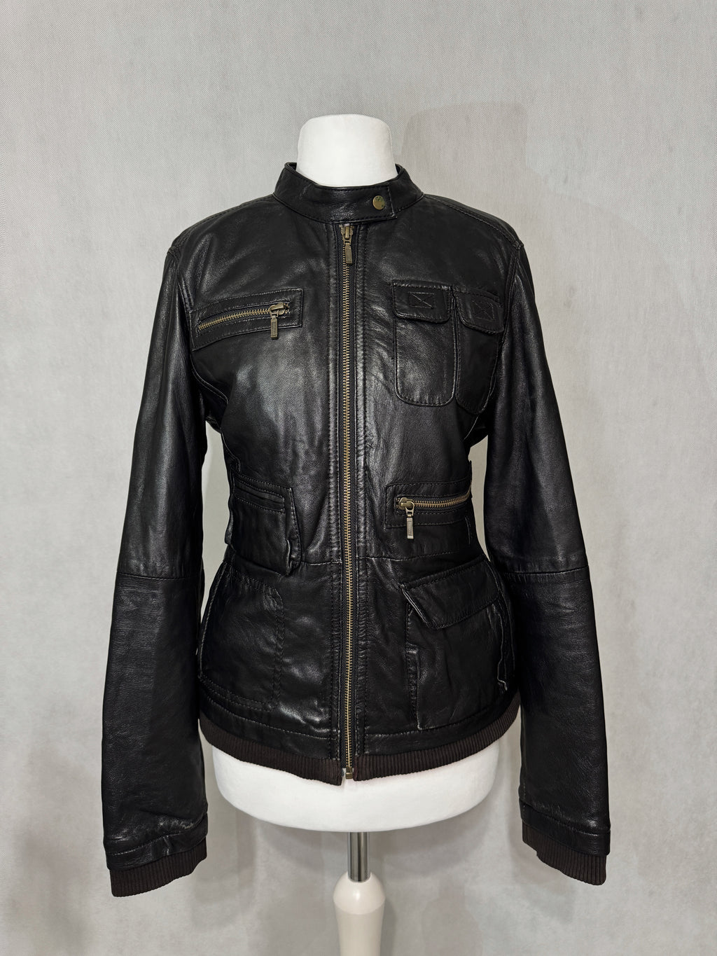 Black Utility Leather Jacket