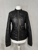 Black Utility Leather Jacket