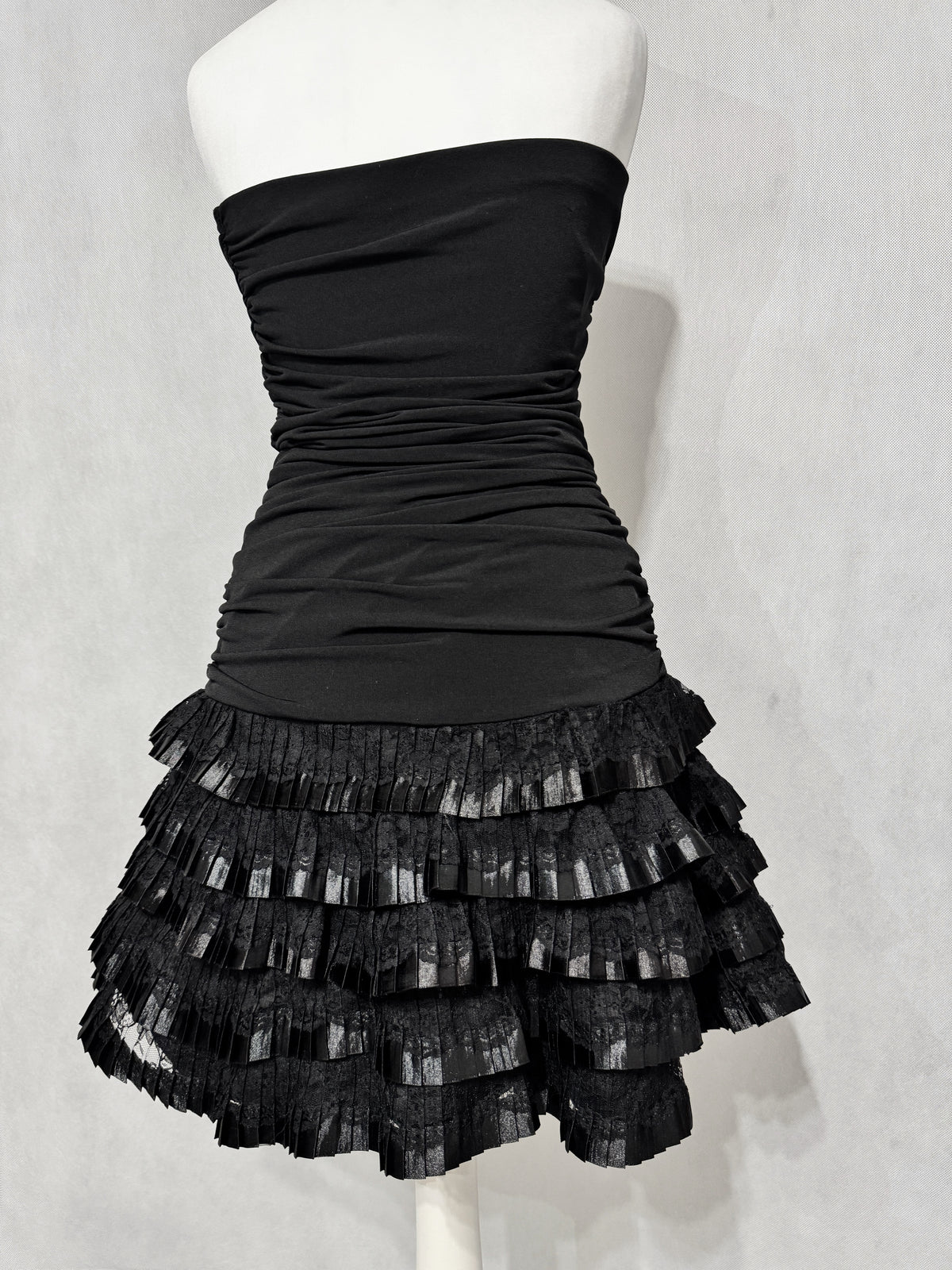 Midnight Black Lace Ruffle Dress