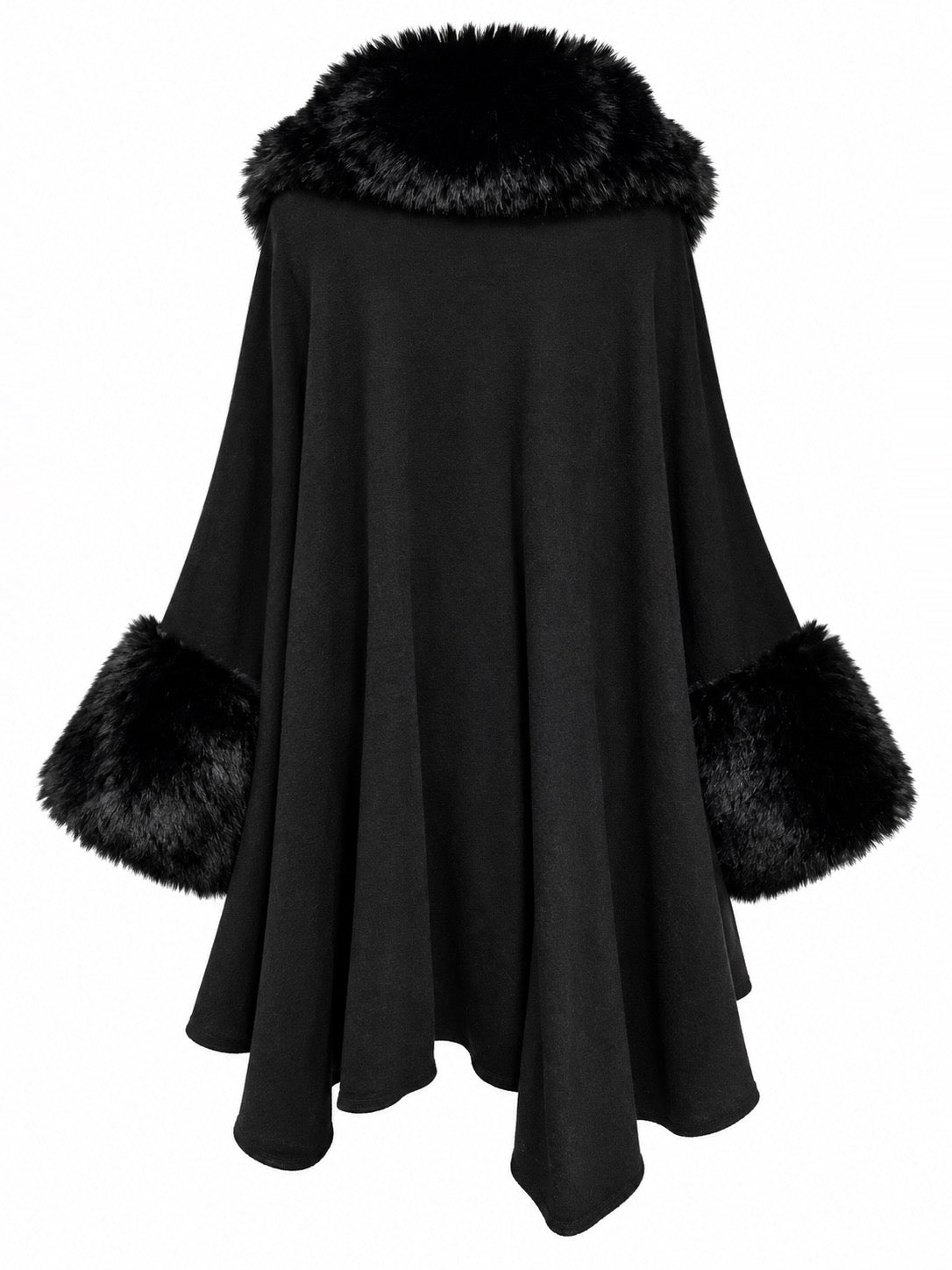 Midnight Faux-Fur Cape