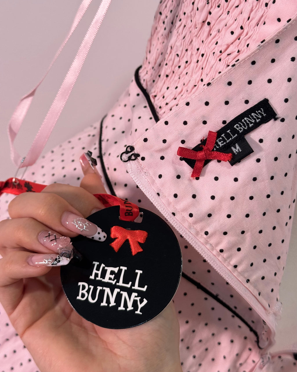 Hell Bunny Pink Polka Dot Rockabilly Dress