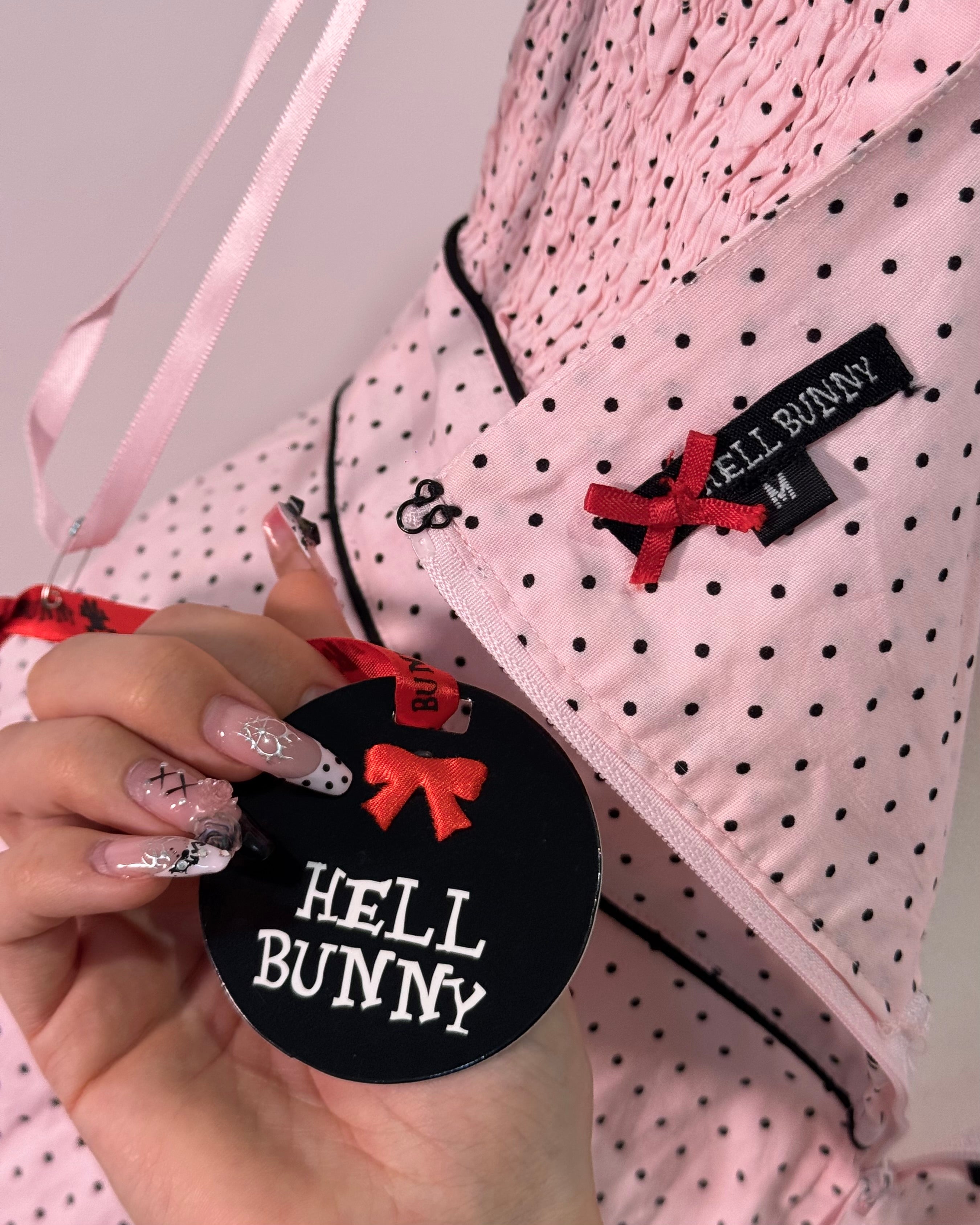 Hell Bunny Pink Polka Dot Rockabilly Dress