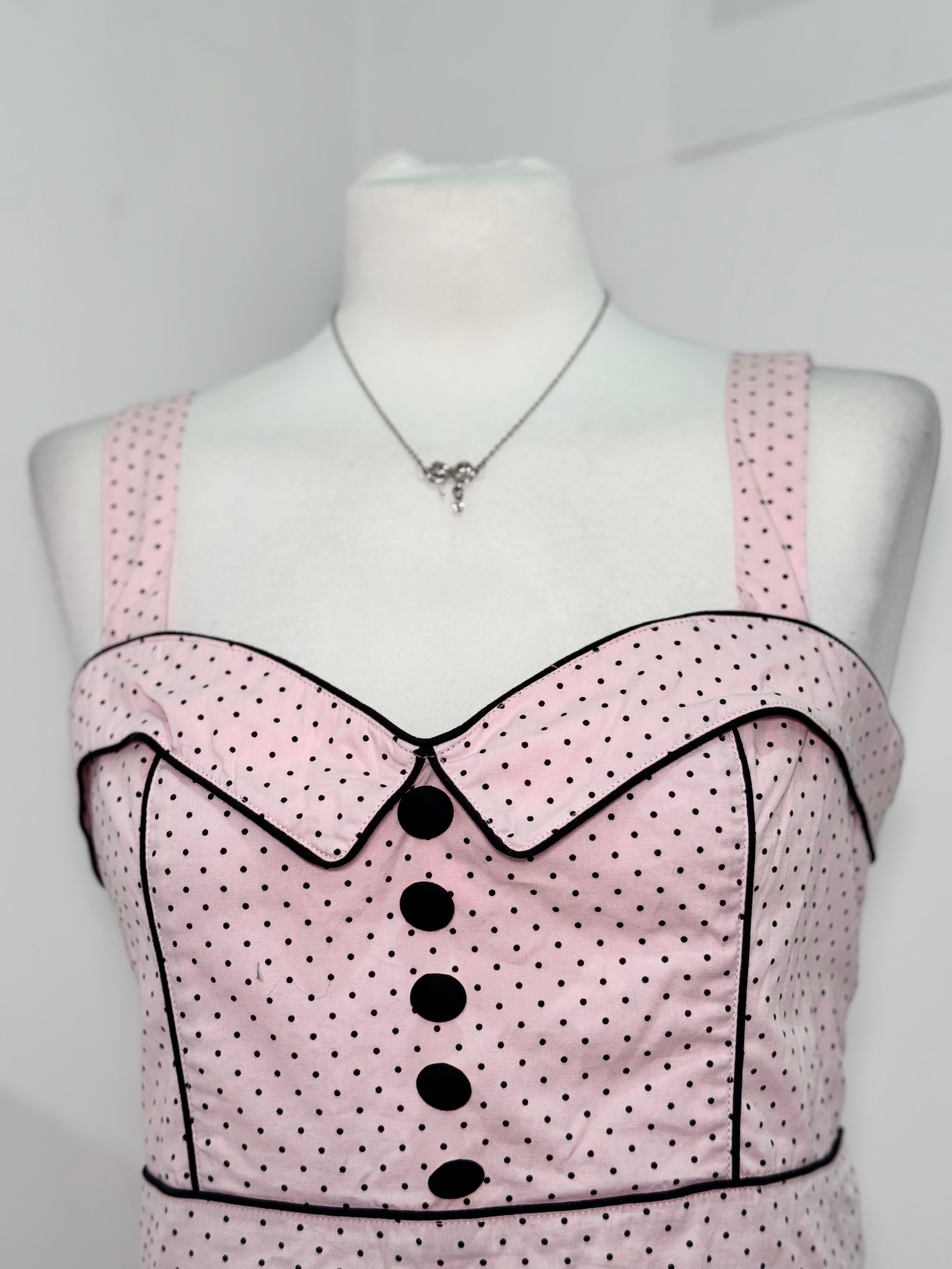 Hell Bunny Pink Polka Dot Rockabilly Dress
