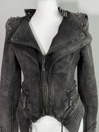 Acid Wash Gothic Biker Jacket