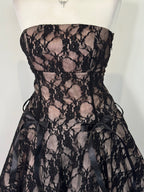 Gothic Romance Black Lace Strapless Dress