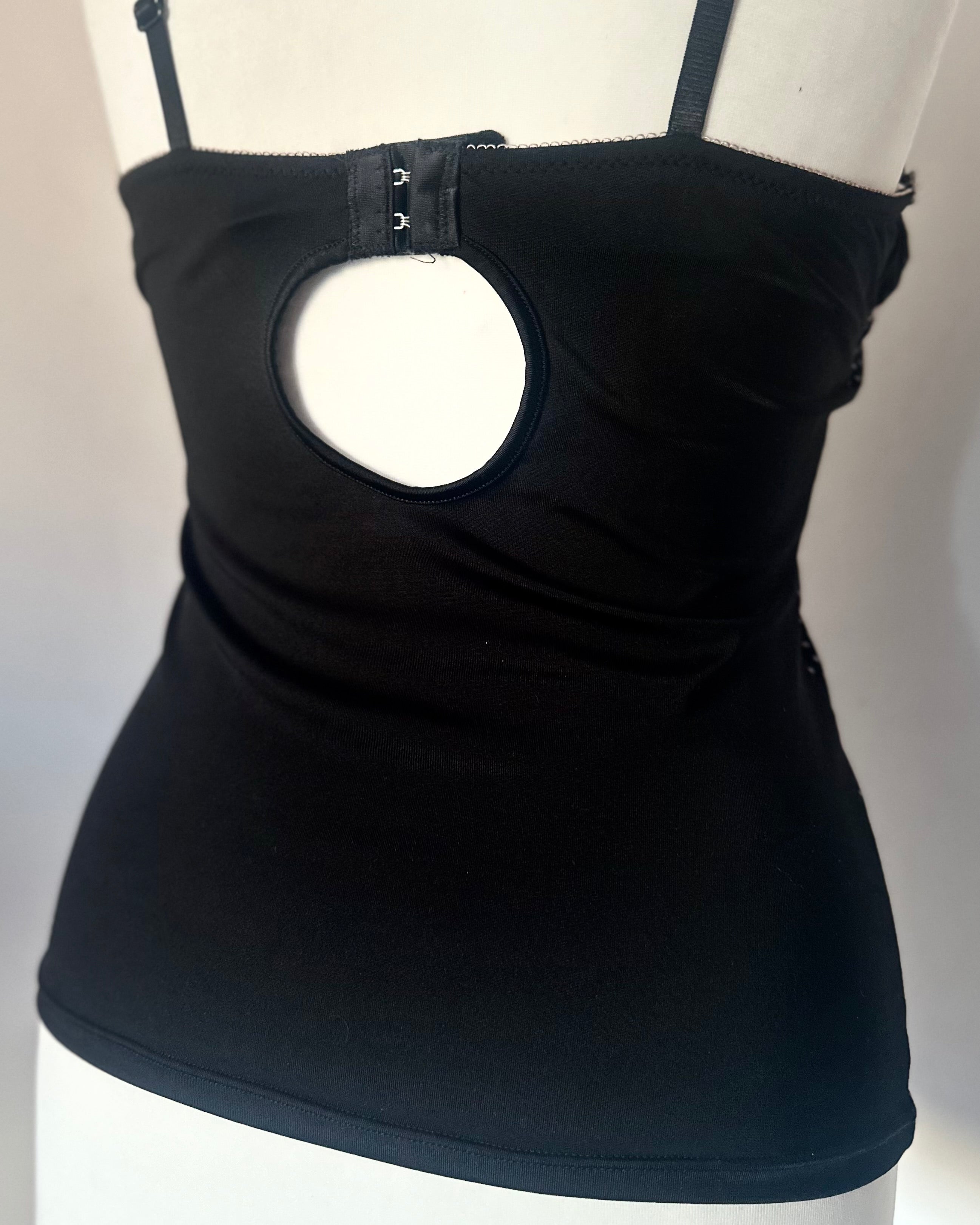 Black coquette corset top with dots