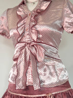 Pink polka dot set (shirt & bubble skirt)