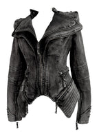 Acid Wash Gothic Biker Jacket