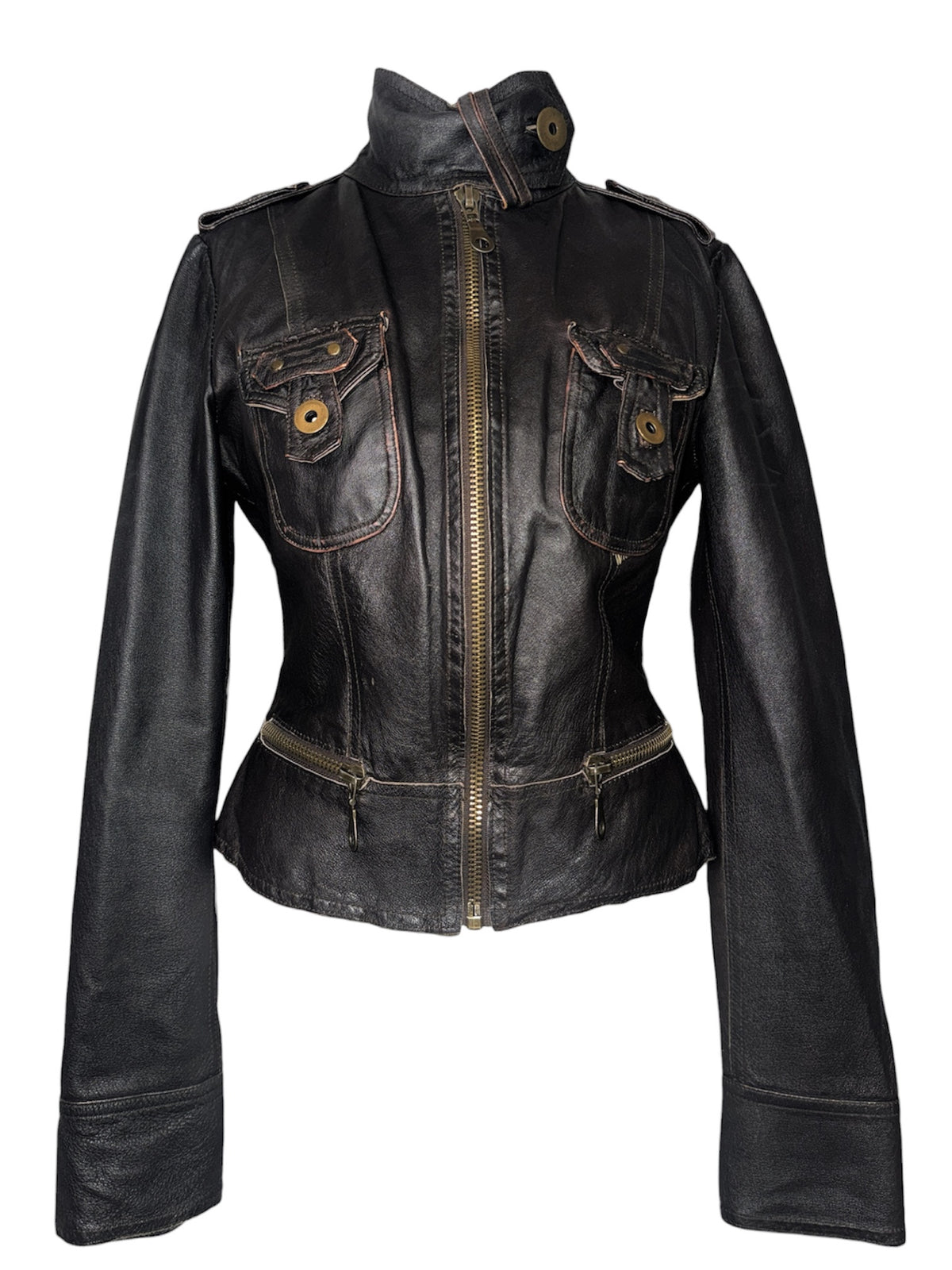 Vintage Black Real Leather Jacket