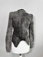 Acid Wash Gothic Biker Jacket