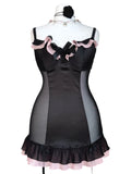 Black & Pink Coquette Corset Top