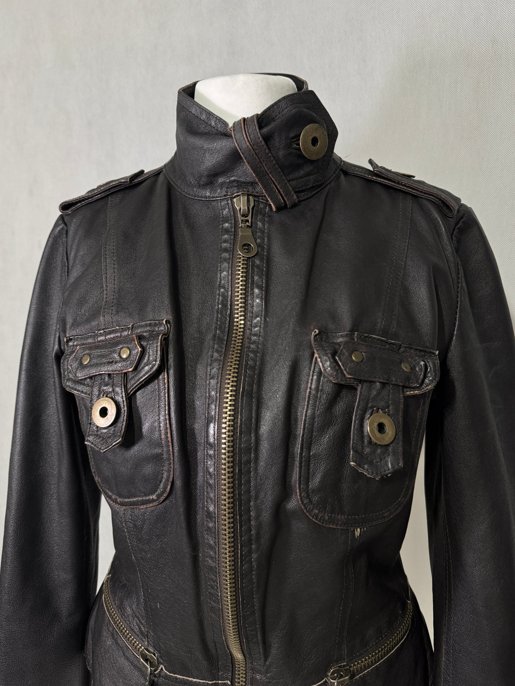 Vintage Black Real Leather Jacket