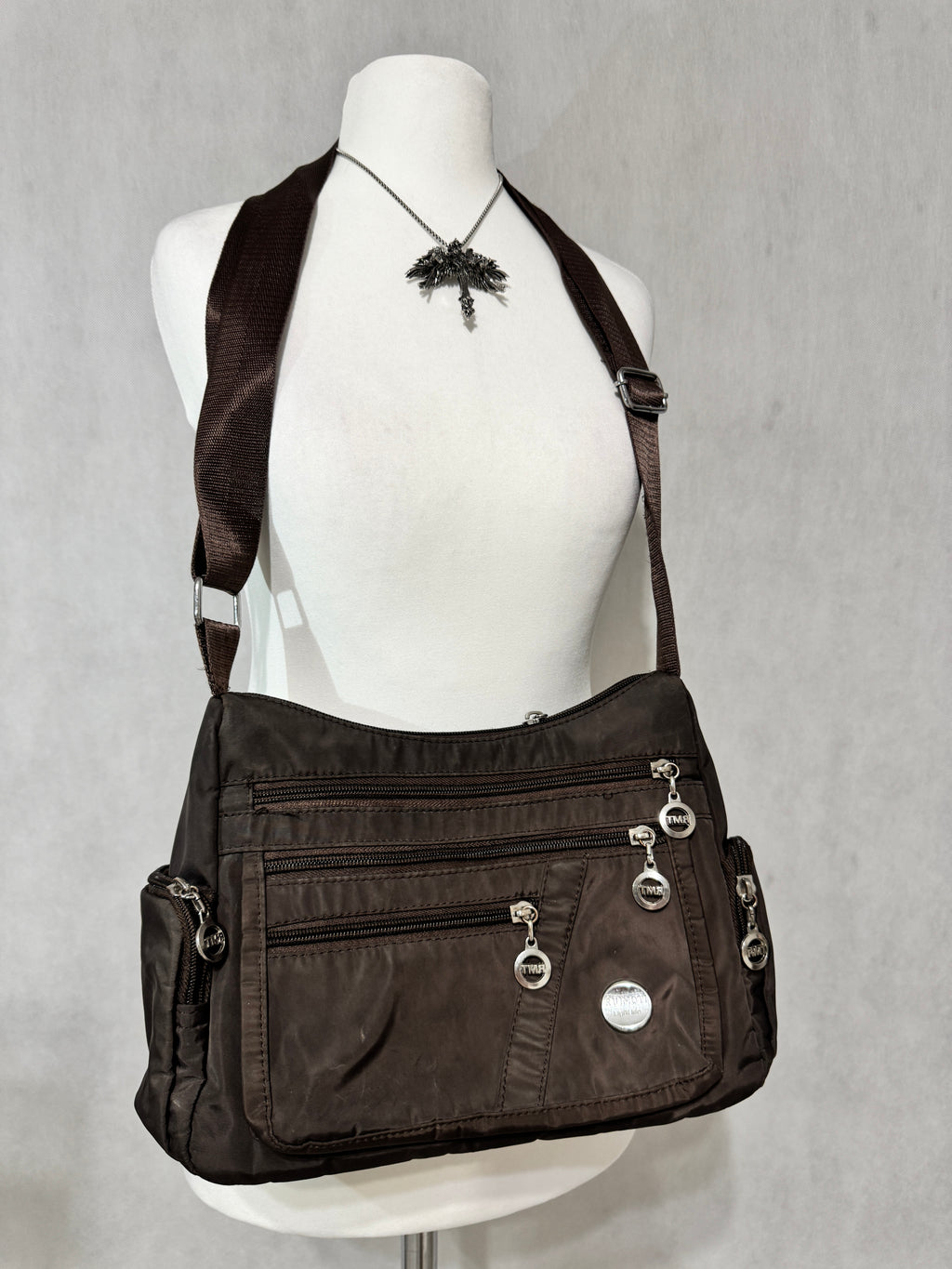 Dark Brown Utility Shoulder Bag