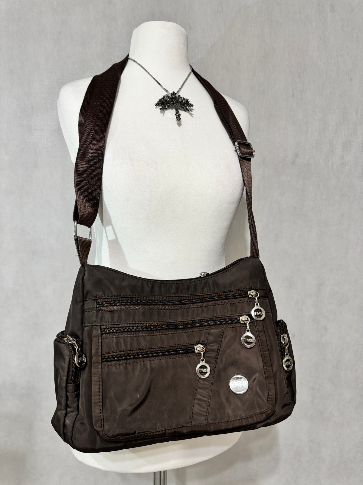 Dark Brown Utility Shoulder Bag