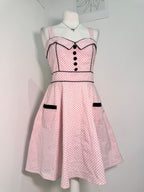 Hell Bunny Pink Polka Dot Rockabilly Dress