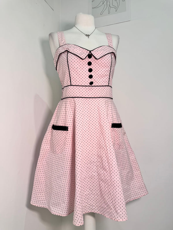 Hell Bunny Pink Polka Dot Rockabilly Dress alternate