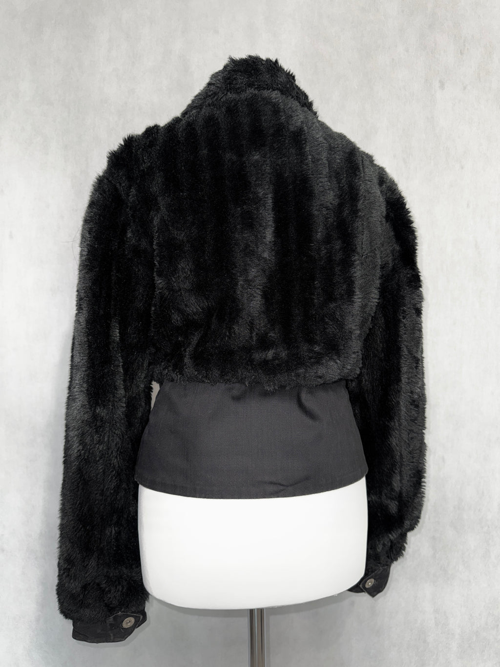 Midnight Black Furry Zip Jacket