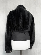 Midnight Black Furry Zip Jacket