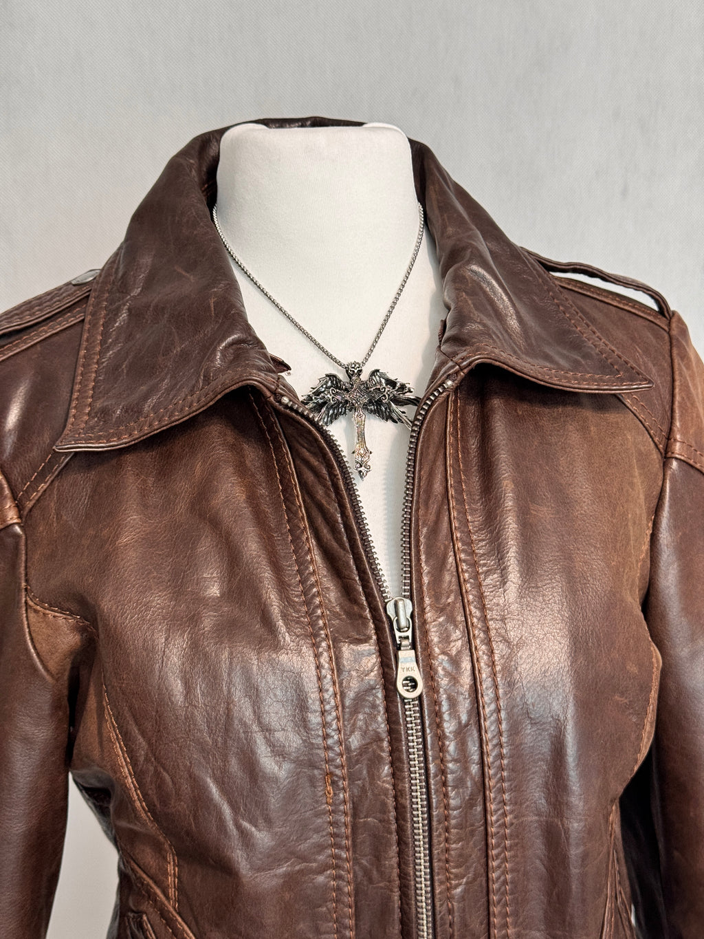 Dark Brown Real Leather Jacket