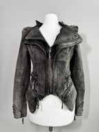 Acid Wash Gothic Biker Jacket