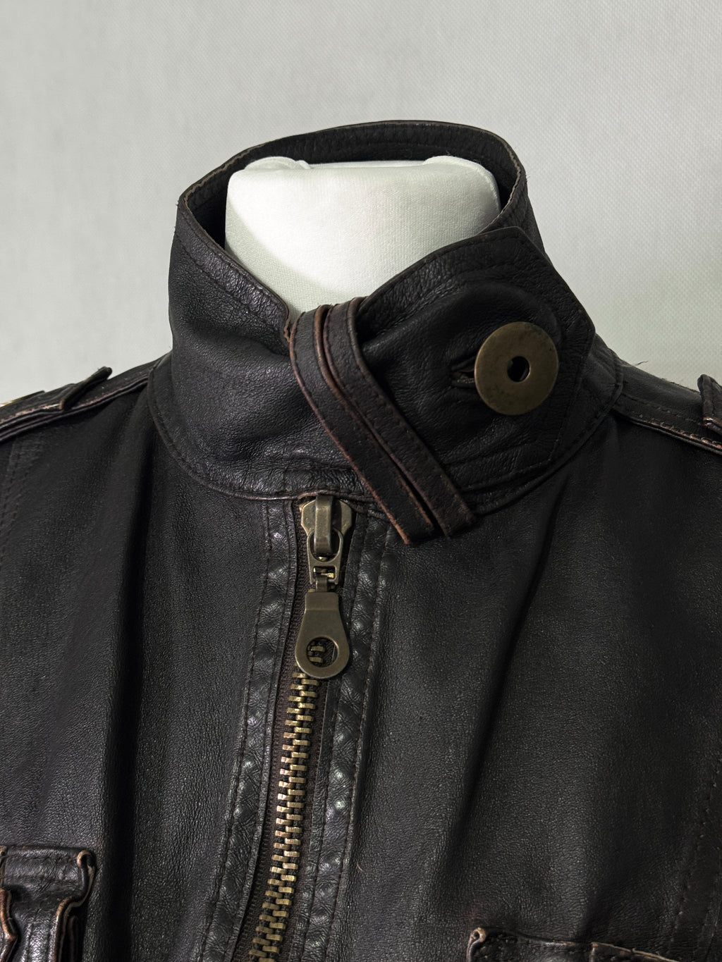 Vintage Black Real Leather Jacket