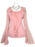 Dreamy pink bellsleeves top with ruffles