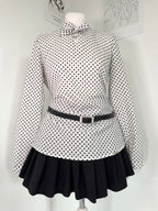 Vintage 60s preppy Polka dot elegant shirt