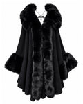 Midnight Faux-Fur Cape