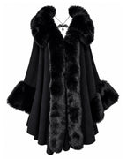 Midnight Faux-Fur Cape
