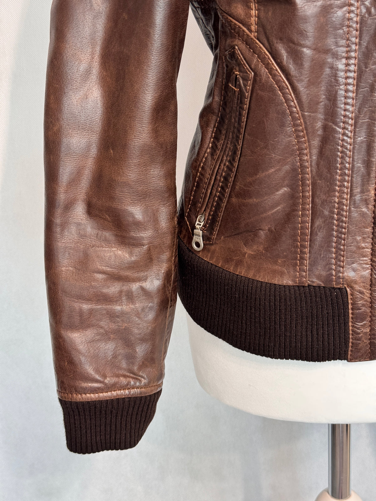 Dark Brown Real Leather Jacket