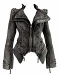 Acid Wash Gothic Biker Jacket