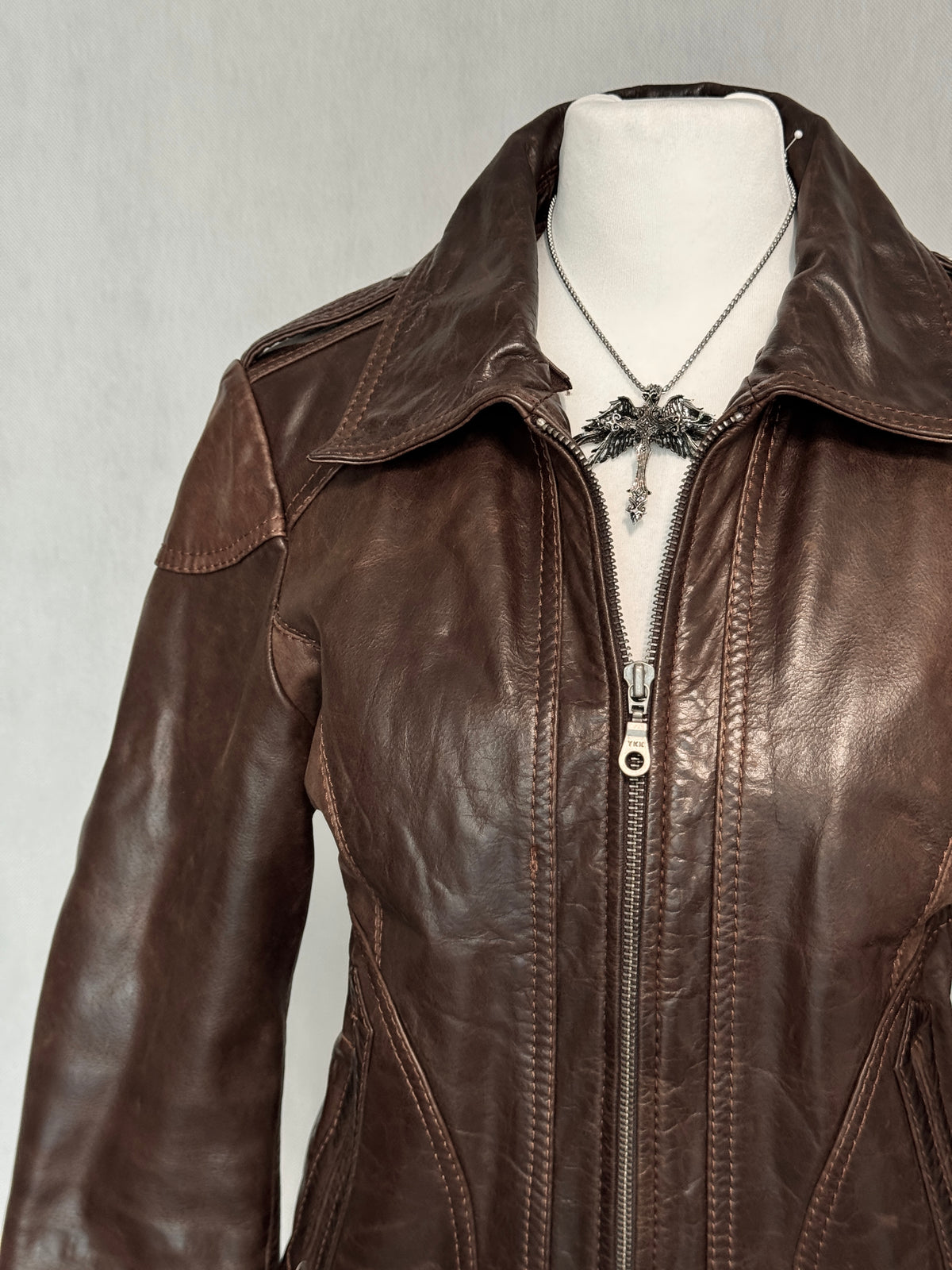 Dark Brown Real Leather Jacket