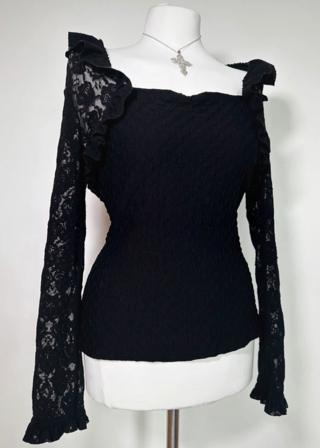 Gothic Black Lace Top