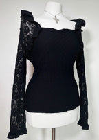 Gothic Black Lace Top