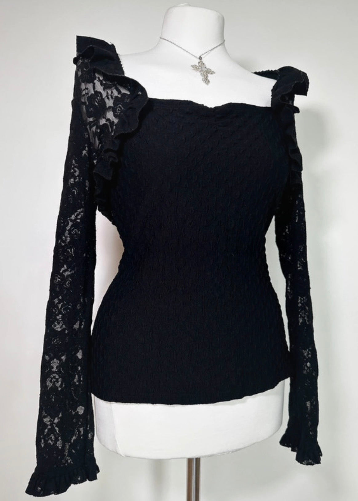 Gothic Black Lace Top