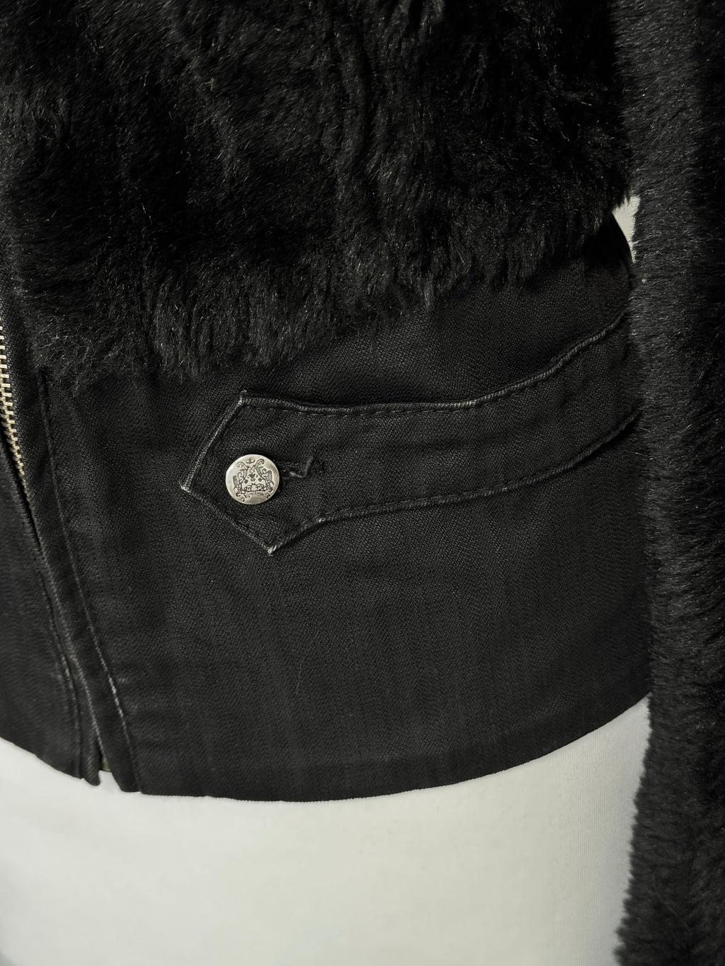 Midnight Black Furry Zip Jacket