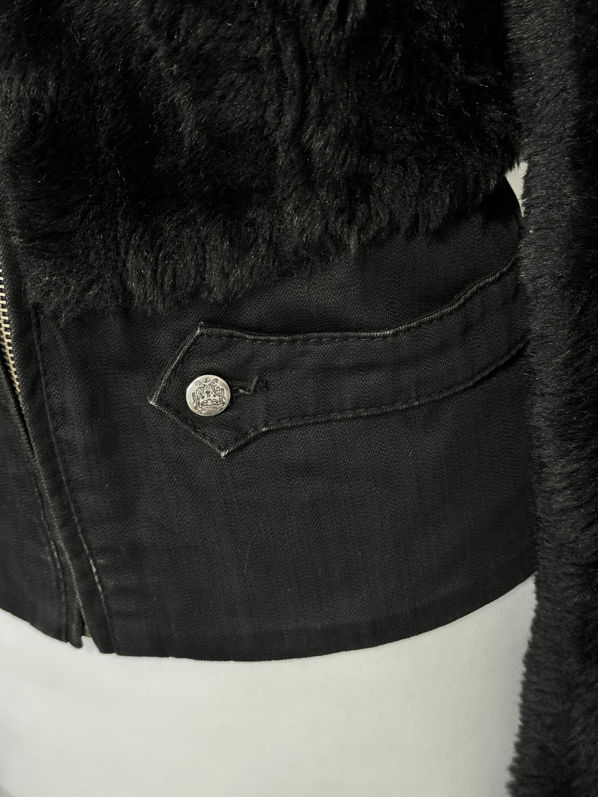 Midnight Black Furry Zip Jacket